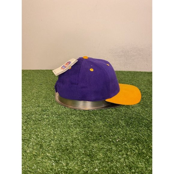 Vintage Minnesota Vikings hat cap strap back new purple yellow mens 90s Retro - Picture 7 of 11